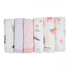 Bamboo Swaddle Blankets Muslin Cotton Large Swaddling Wrap Shower Gift Double Layers  Receiving Blankets 47''x 47''