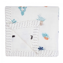 Bamboo Swaddle Blankets Muslin Cotton Large Swaddling Wrap Shower Gift Double Layers  Receiving Blankets 47''x 47''