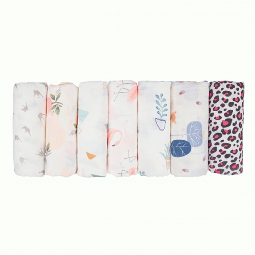 Miracle Baby Muslin Swaddle Blankets Large Bamboo Cotton Baby Swaddle Wrap Stroller Cover 47''x 47''