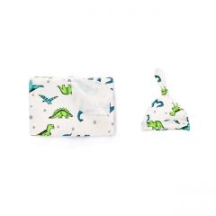 Baby Swaddle Blanket+Hat,Newborn Soft Cotton Muslin Cloth Swaddle Receiving Blanket Sets,Breathable Infant Shower Gifts Sets