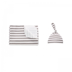 Baby Swaddle Blanket+Hat,Newborn Soft Cotton Muslin Cloth Swaddle Receiving Blanket Sets,Breathable Infant Shower Gifts Sets