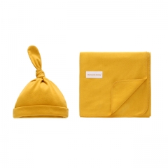 Baby Swaddle Blanket+Hat,Newborn Soft Cotton Muslin Cloth Swaddle Receiving Blanket Sets,Breathable Infant Shower Gifts Sets