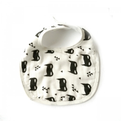 Pre-washed super soft 100% cotton muslin baby and toddler snap bib, absorbent with 3 layers, teething and drooling bibs