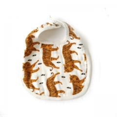 Pre-washed super soft 100% cotton muslin baby and toddler snap bib, absorbent with 3 layers, teething and drooling bibs