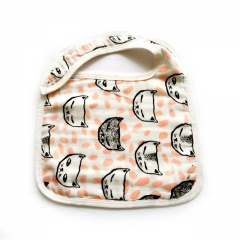 Miracle baby 100% Cotton Muslin Snap Bib, custom white printing bib, baby bandana drool bibs