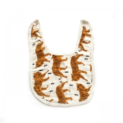 Pre-washed super soft 100% cotton muslin baby and toddler snap bib, absorbent with 3 layers, teething and drooling bibs