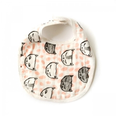 Pre-washed super soft 100% cotton muslin baby and toddler snap bib, absorbent with 3 layers, teething and drooling bibs