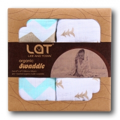 2 Pack Organic Cotton Muslin Swaddle Blankets,Receiving Blankets,Swaddling Wrap Gift Set