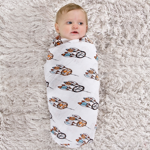 Baby Bamboo Swaddle Blankets 2 Pack, 70% Bamboo 30% Cotton Muslin  Swaddling Wrap Gift Set