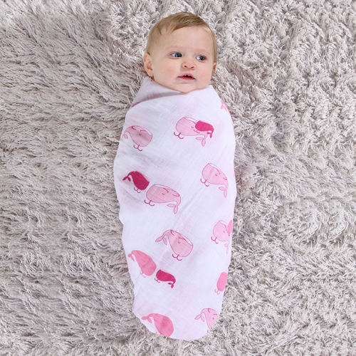 Soft 100% Cotton Muslin Baby Swaddle Blankets 2 Pack,47''x47'' Baby Swaddling Wrap gift sets