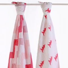 2 Pack Organic Cotton Muslin Swaddle Blankets,Receiving Blankets,Swaddling Wrap Gift Set