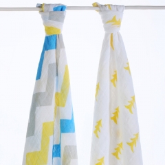 2 Pack Organic Cotton Muslin Swaddle Blankets,Receiving Blankets,Swaddling Wrap Gift Set
