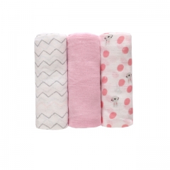 Miracle Baby Swaddle Muslin Blankets 3 Pack  28''x 28', 100% Cotton Absorbent Washable Diapers,