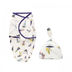 Swaddle Blanket and Hat for Infant , Baby Swaddle Wrap Set,Soft cotton receiving Blankets