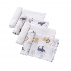 Muslin Swaddle Blankets 4 Pack for Newbron ,100% Cotton, 28''x 28',  Absorbent Diapers , Baby Burp Cloth
