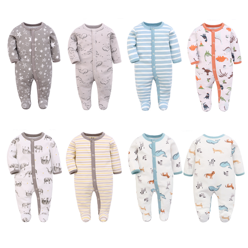 Soft 100% Cotton Jersey Printed Baby Romper Toddler Cotton Pajamas